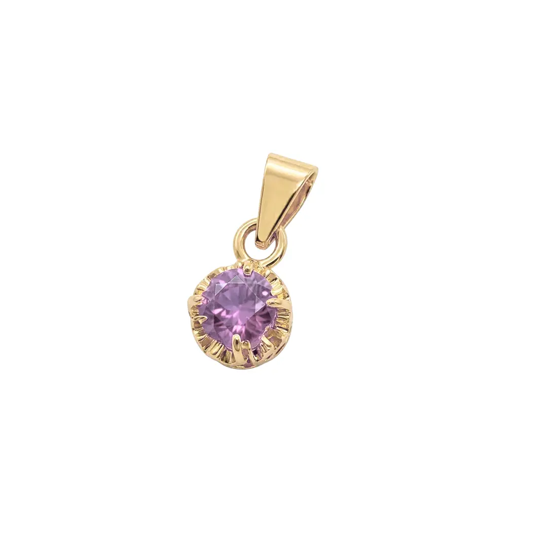 Colgante Oro Miel 18kt Sol con Garras de Rosa de Francia 4mm 1
