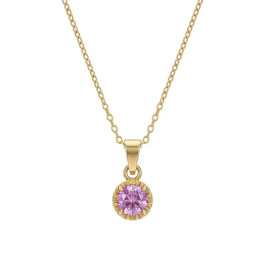 Colgante Oro Miel 18kt Sol con Garras de Rosa de Francia 4mm 3