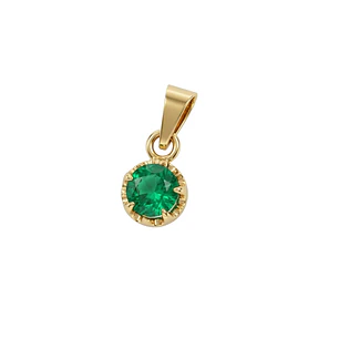 Colgante Oro Miel 18kt Sol con Garras de Esmeraldina 4mm