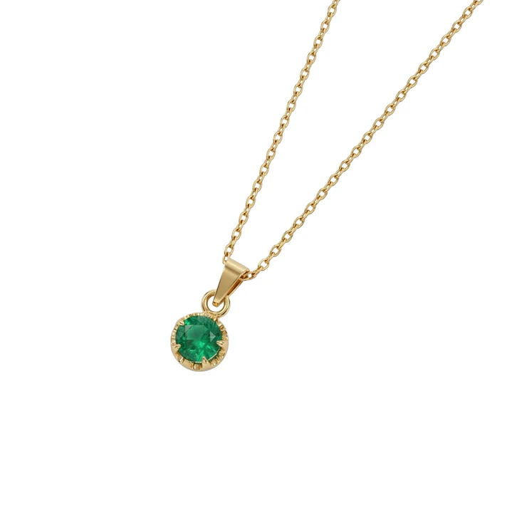 Colgante Oro Miel 18kt Sol con Garras de Esmeraldina 4mm 2