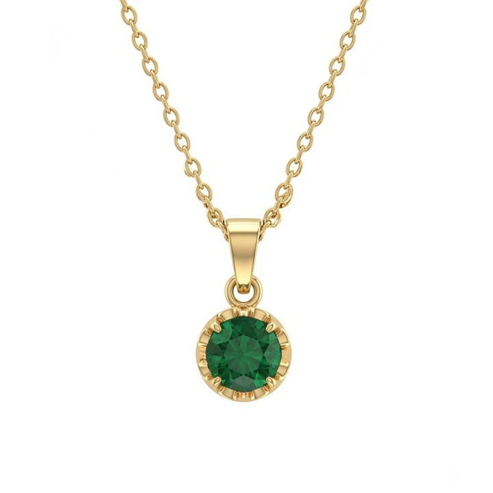 Colgante Oro Miel 18kt Sol con Garras de Esmeraldina 4mm 3