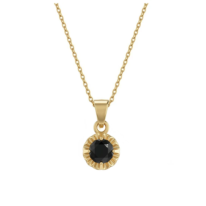Colgante Oro Miel 18kt Sol con Garras de Onix 4mm 3