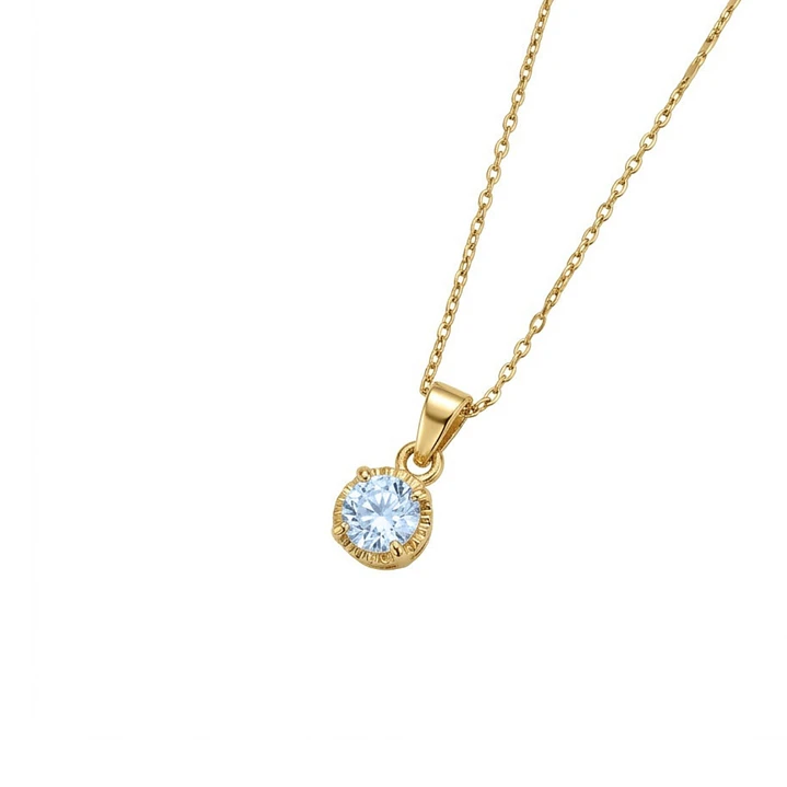 Colgante Oro Miel 18kt Sol con Garras de Aguamarina 4mm 2