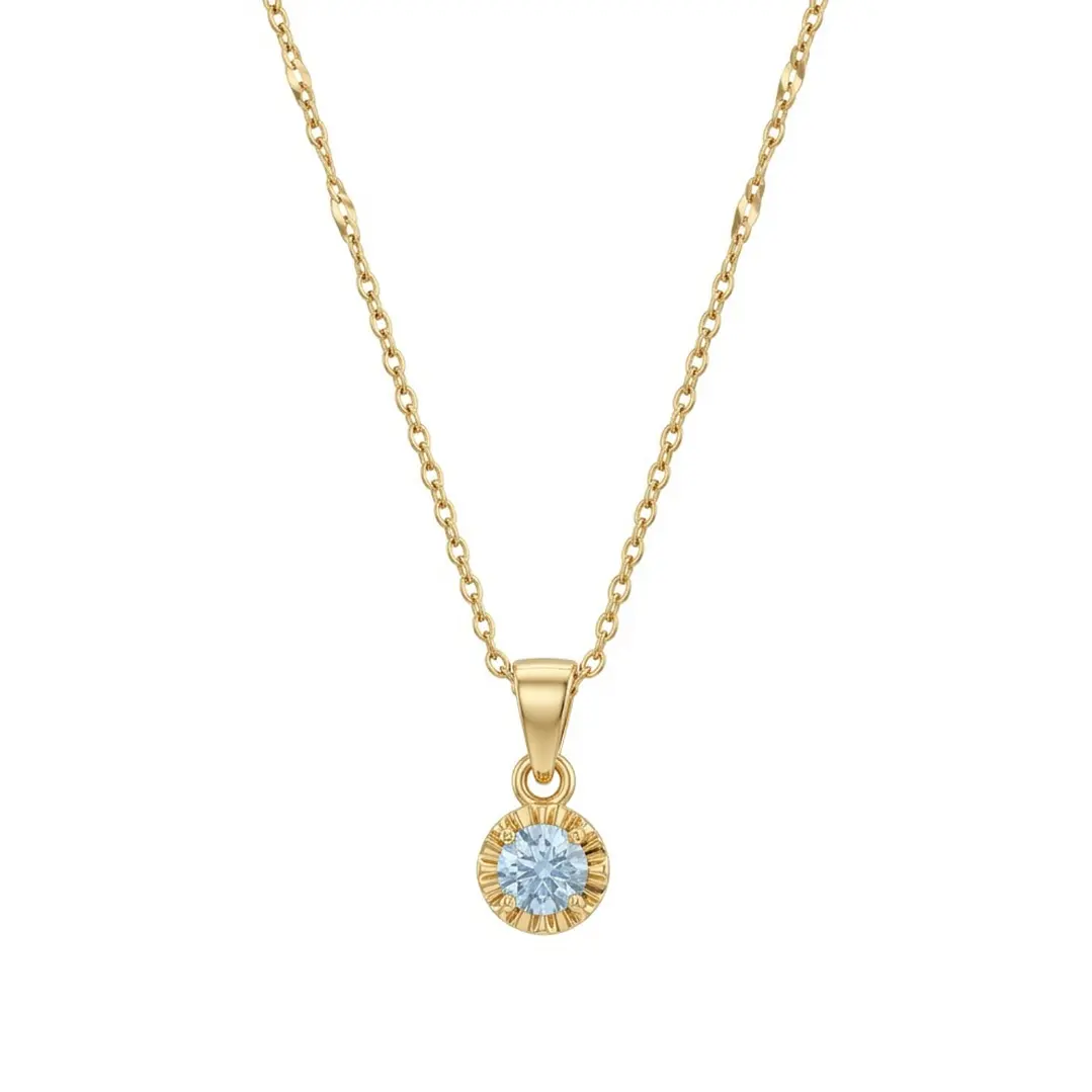 Colgante Oro Miel 18kt Sol con Garras de Aguamarina 4mm 3
