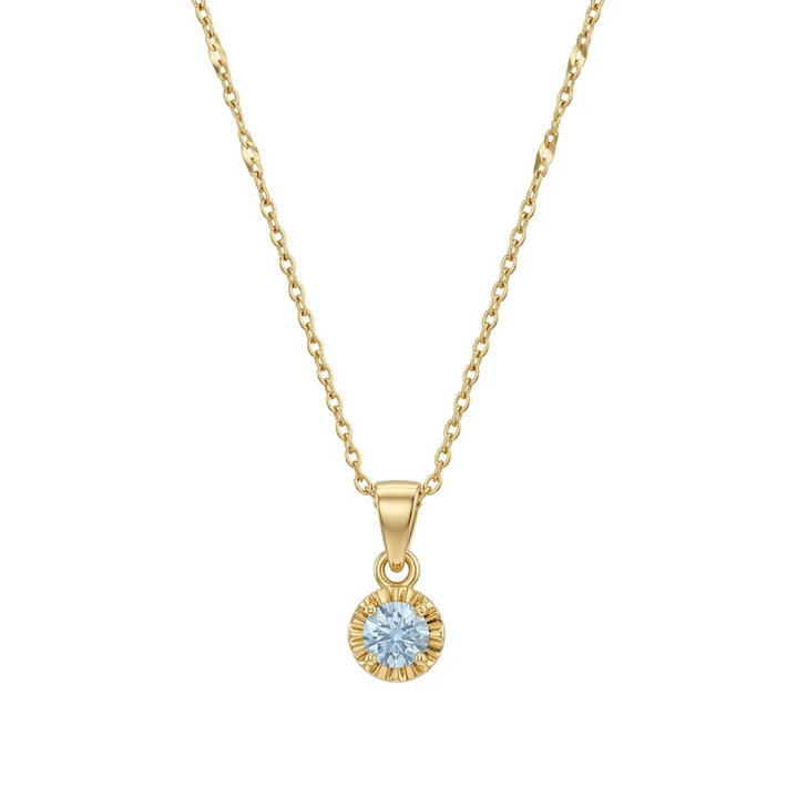 Colgante Oro Miel 18kt Sol con Garras de Aguamarina 4mm 3