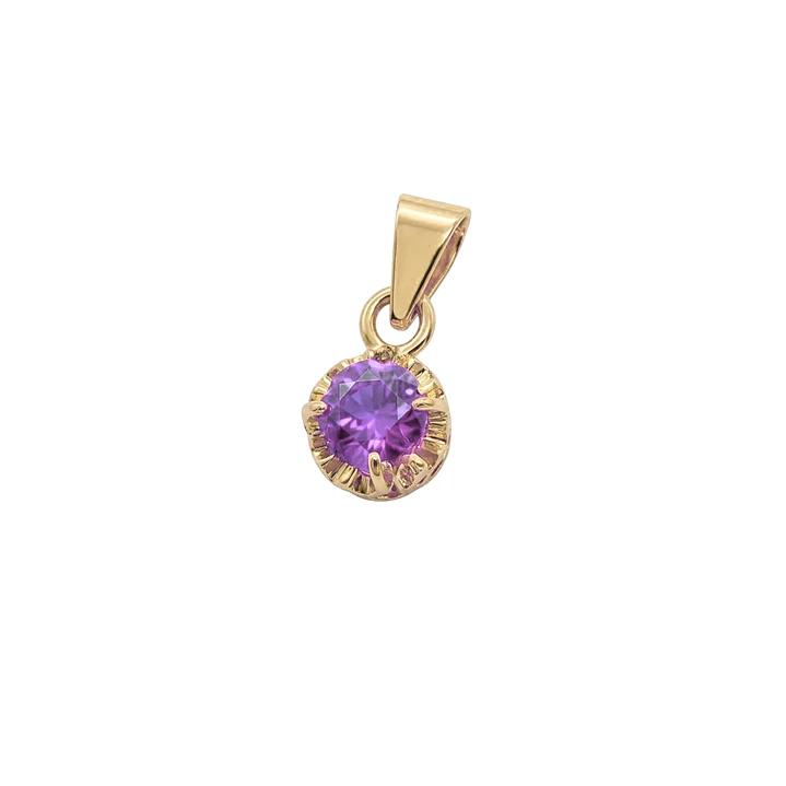 Colgante Oro Miel 18kt Sol con Garras de Amatista 4mm 1