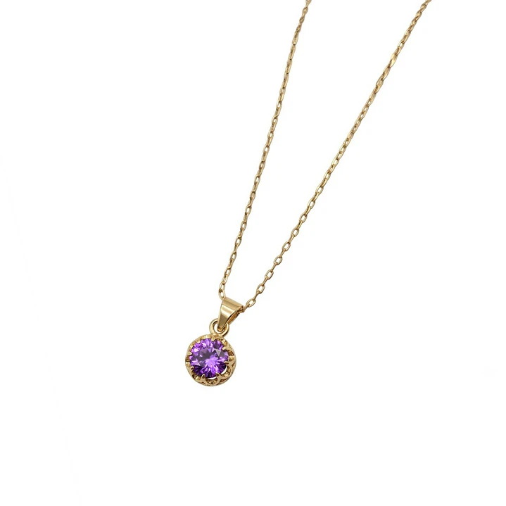 Colgante Oro Miel 18kt Sol con Garras de Amatista 4mm 2