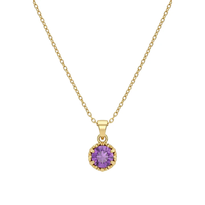 Colgante Oro Miel 18kt Sol con Garras de Amatista 4mm 3