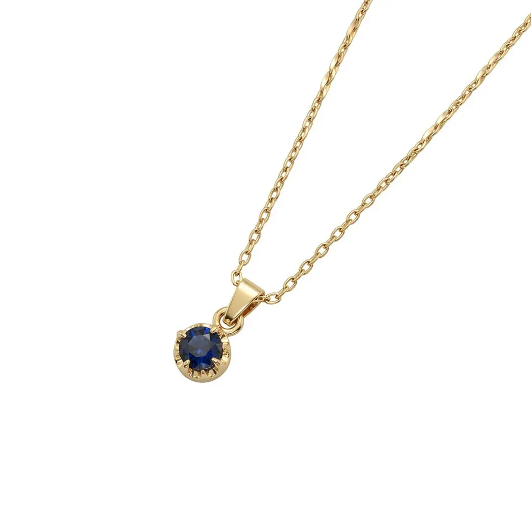Colgante Oro Miel 18kt Sol con Garras de Zafiro 4mm 2