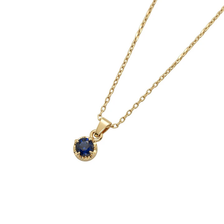 Colgante Oro Miel 18kt Sol con Garras de Zafiro 4mm 2