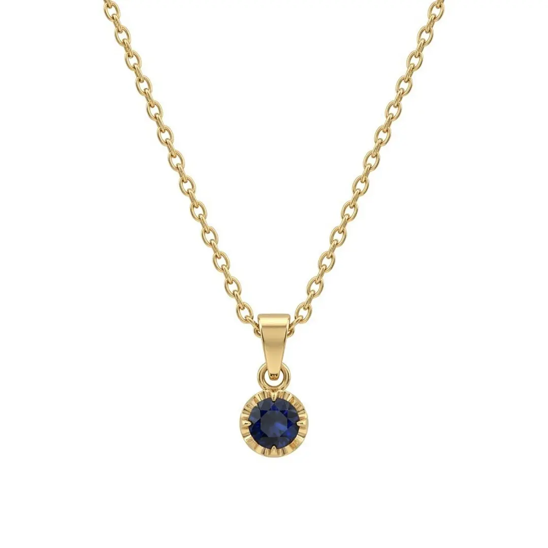 Colgante Oro Miel 18kt Sol con Garras de Zafiro 4mm 3