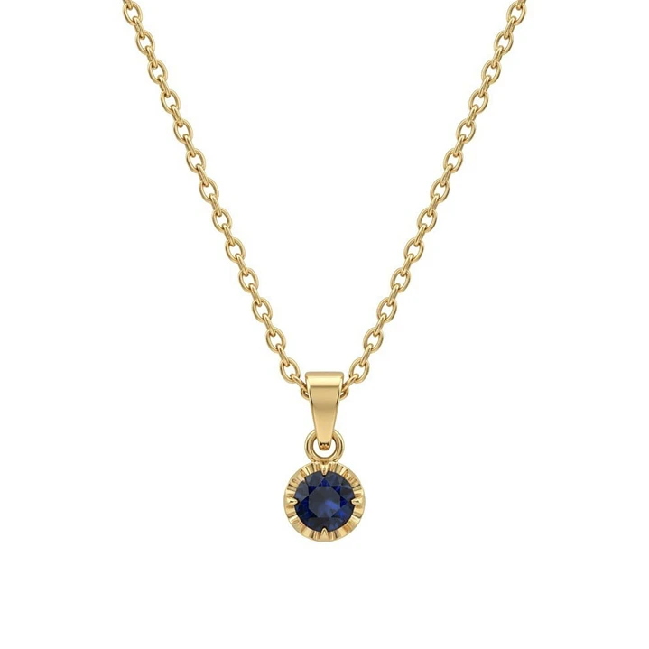 Colgante Oro Miel 18kt Sol con Garras de Zafiro 4mm 3