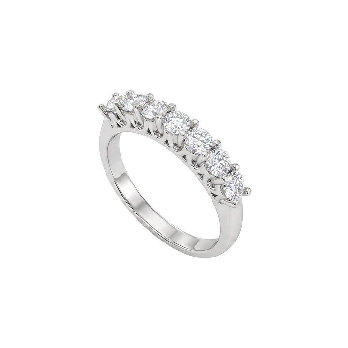 Anillo de Plata Esterlina 925 Medio Cintillo 7 Circon 2