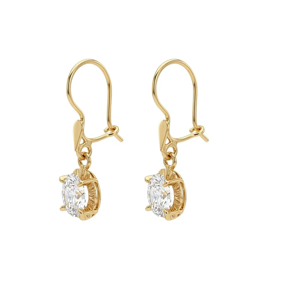Aros Oro Miel 18kt Colgante con Circon 5x7mm 1