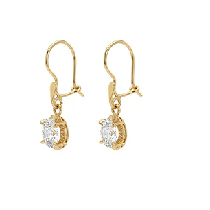 Aros Oro Miel 18kt Colgante con Circon 5x7mm