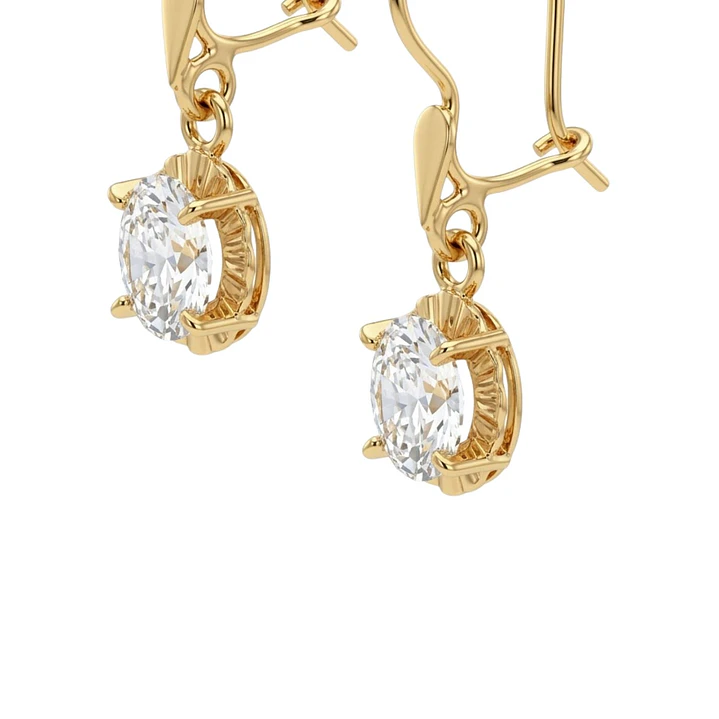 Aros Oro Miel 18kt Colgante con Circon 5x7mm 2