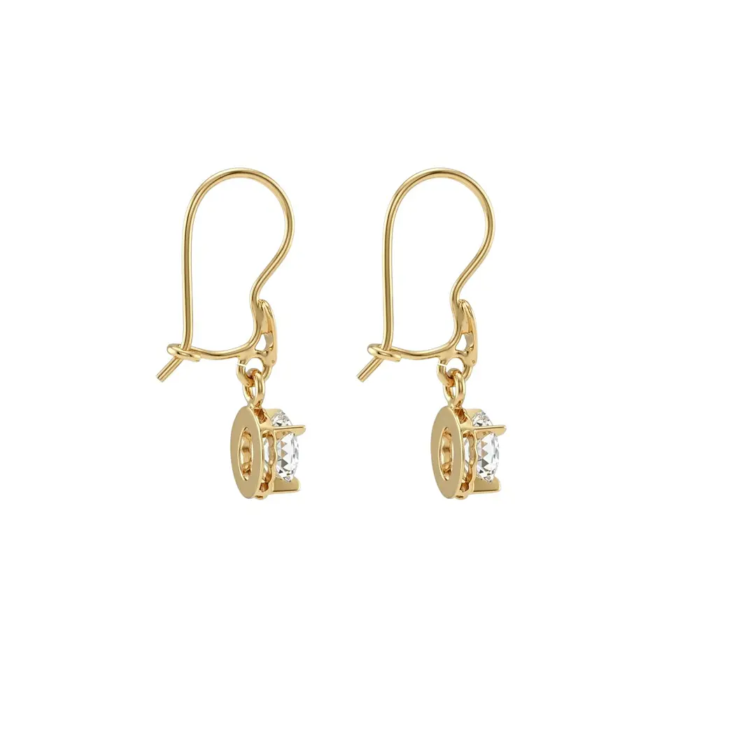 Aros Oro Miel 18kt Colgante con Circon 5x7mm 3