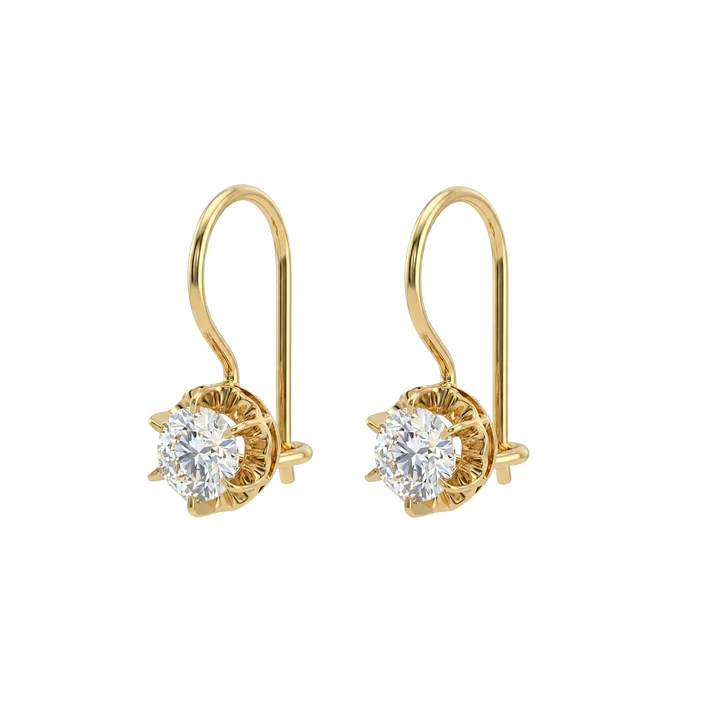 Aros Oro Miel 18kt Colgante con Circon 5mm 1