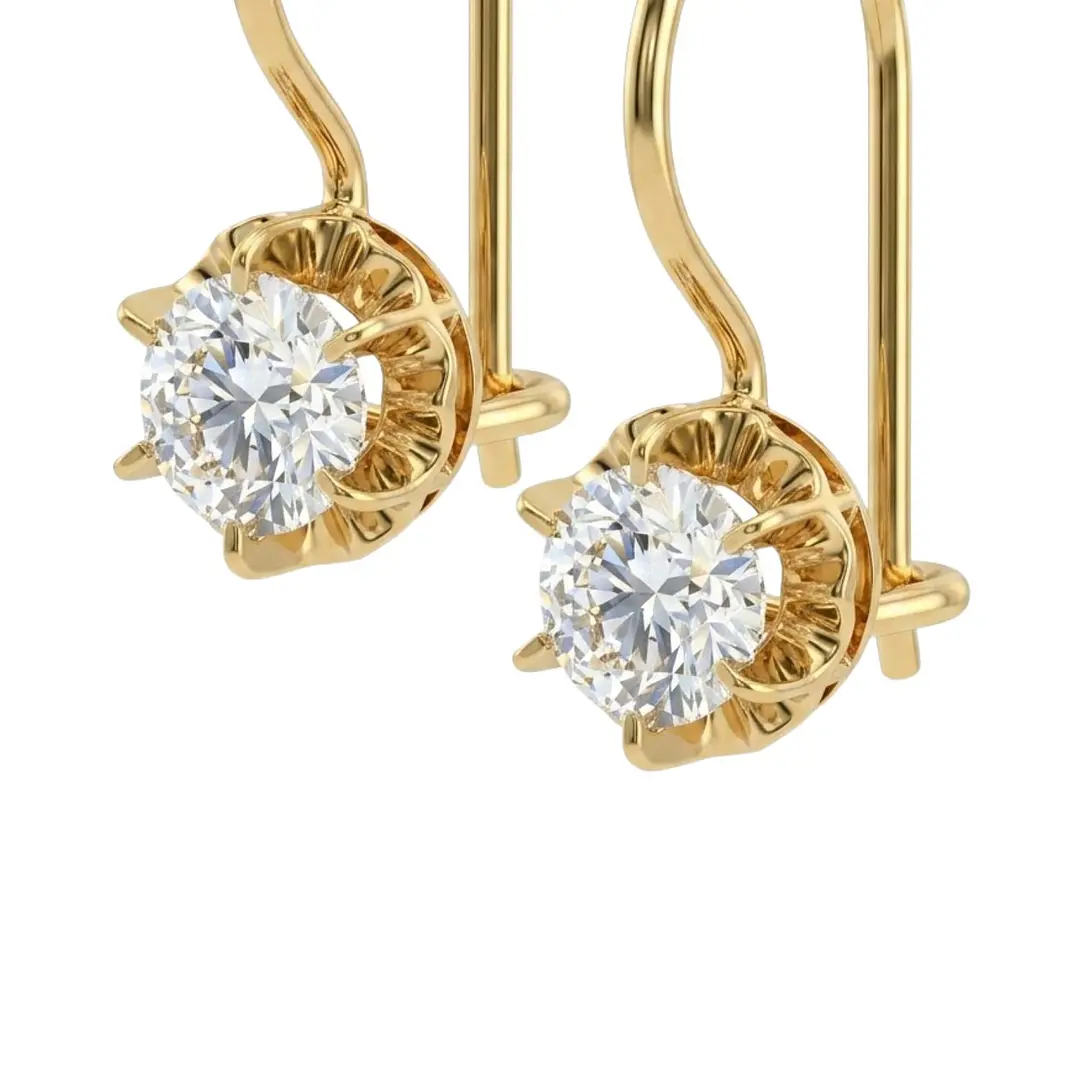 Aros Oro Miel 18kt Colgante con Circon 5mm 2