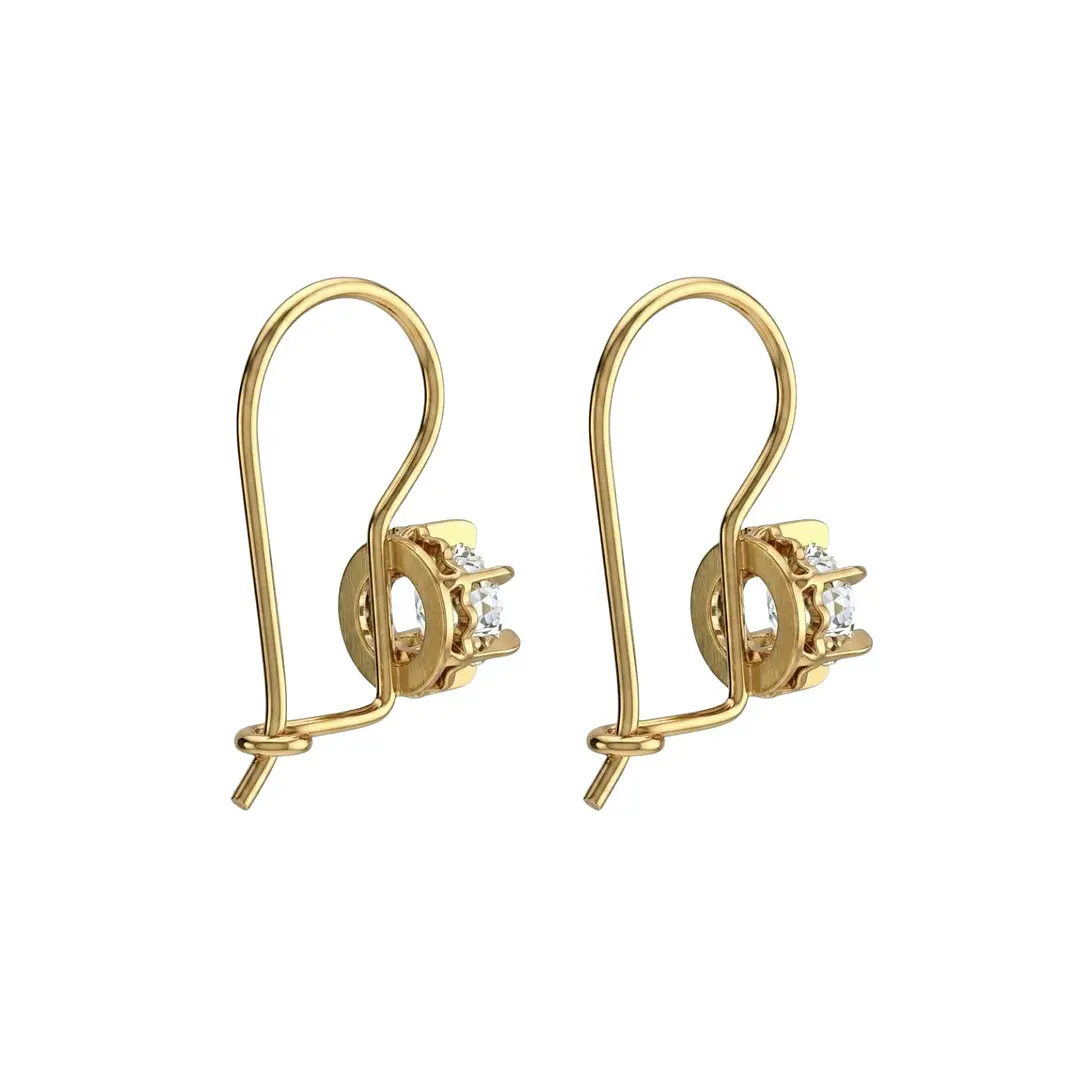 Aros Oro Miel 18kt Colgante con Circon 5mm 3