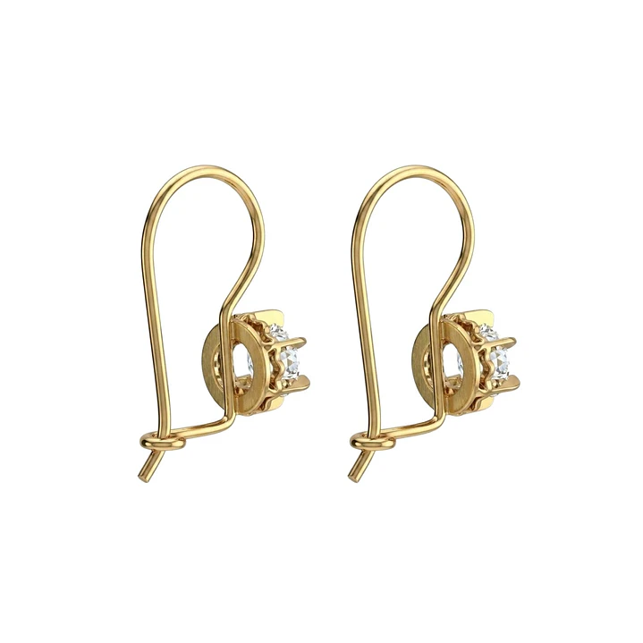 Aros Oro Miel 18kt Colgante con Circon 5mm 3