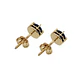 Aros Oro Miel 18kt Chaton Redondo de Onix 5mm - Miniatura 2