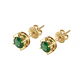 Aros Oro Miel 18kt Chaton Redondo de Esmeraldina 5mm - Miniatura 1