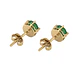 Aros Oro Miel 18kt Chaton Redondo de Esmeraldina 5mm - Miniatura 2