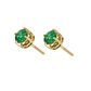 Aros Oro Miel 18kt Chaton Redondo de Esmeraldina 5mm - Miniatura 3