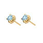 Aros Oro Miel 18kt Chaton Redondo de Aguamarina 5mm - Miniatura 3
