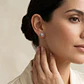 Aros Oro Miel 18kt Chaton Redondo de Aguamarina 5mm - Miniatura 4