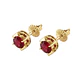 Aros Oro Miel 18kt Chaton Redondo de Rubi 5mm - Miniatura 1