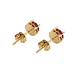 Aros Oro Miel 18kt Chaton Redondo de Rubi 5mm - Miniatura 2