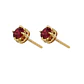 Aros Oro Miel 18kt Chaton Redondo de Rubi 5mm - Miniatura 3
