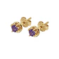 Aros Oro Miel 18kt Chaton Redondo de Amatista 5mm - Miniatura 1