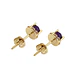 Aros Oro Miel 18kt Chaton Redondo de Amatista 5mm - Miniatura 2