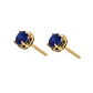 Aros Oro Miel 18kt Chaton Redondo de Zafiro 5mm - Miniatura 3