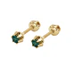 Aros Oro Miel 18kt Chaton Redondo de Esmeraldina 2,5mm - Miniatura 1