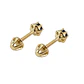 Aros Oro Miel 18kt Chaton Redondo de Zafiro 2,5mm - Miniatura 2