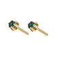 Aros Oro Miel 18kt Chaton Redondo de Esmeraldina 2,5mm - Miniatura 3