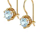 Aros Oro Miel 18kt con Gota de Aguamarina y Engaste de Petaños - Miniatura 2
