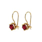 Aros Oro Miel 18kt Colgante con Gota de Rubi 5mm - Miniatura 1