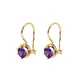 Aros Oro Miel 18kt Colgante con Gota de Amatista 5mm - Miniatura 1