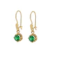 Aros Oro Miel 18kt Colgante con Gota de Esmeraldina 5mm - Miniatura 1