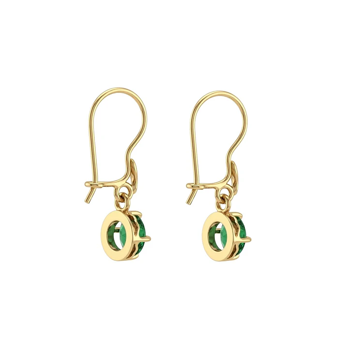 Aros Oro Miel 18kt Colgante con Gota de Esmeraldina 5mm 3