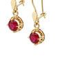 Aros Oro Miel 18kt Colgante con Gota de Rubi - Miniatura 2