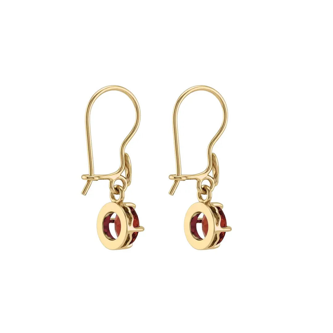 Aros Oro Miel 18kt Colgante con Gota de Rubi 3