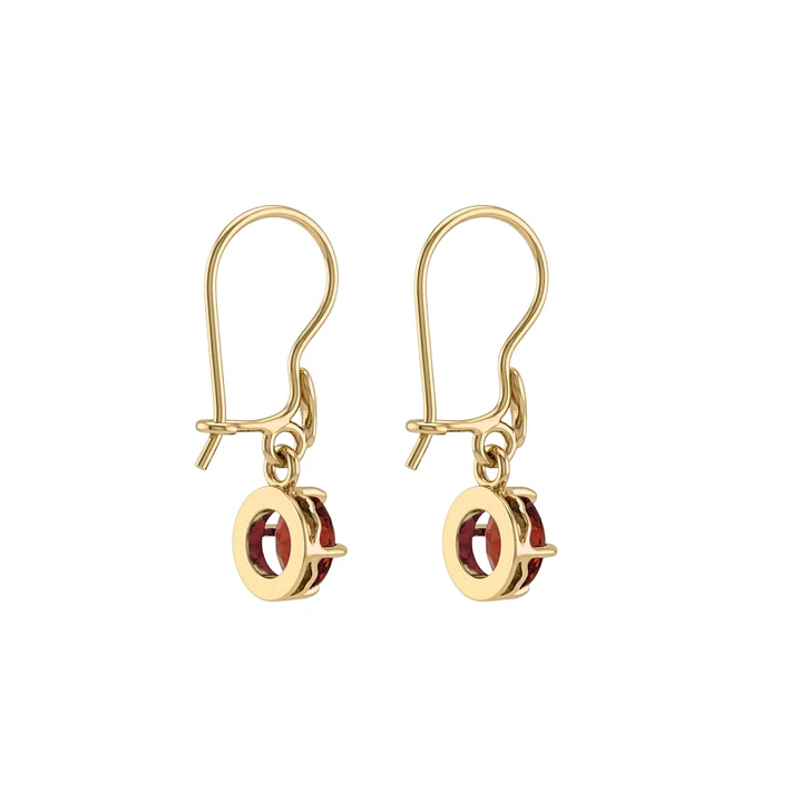 Aros Oro Miel 18kt Colgante con Gota de Rubi 3