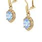 Aros Oro Miel 18kt Chaton Oval de Aguamarina 5x7mm - Miniatura 2