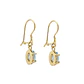 Aros Oro Miel 18kt Chaton Oval de Aguamarina 5x7mm - Miniatura 3